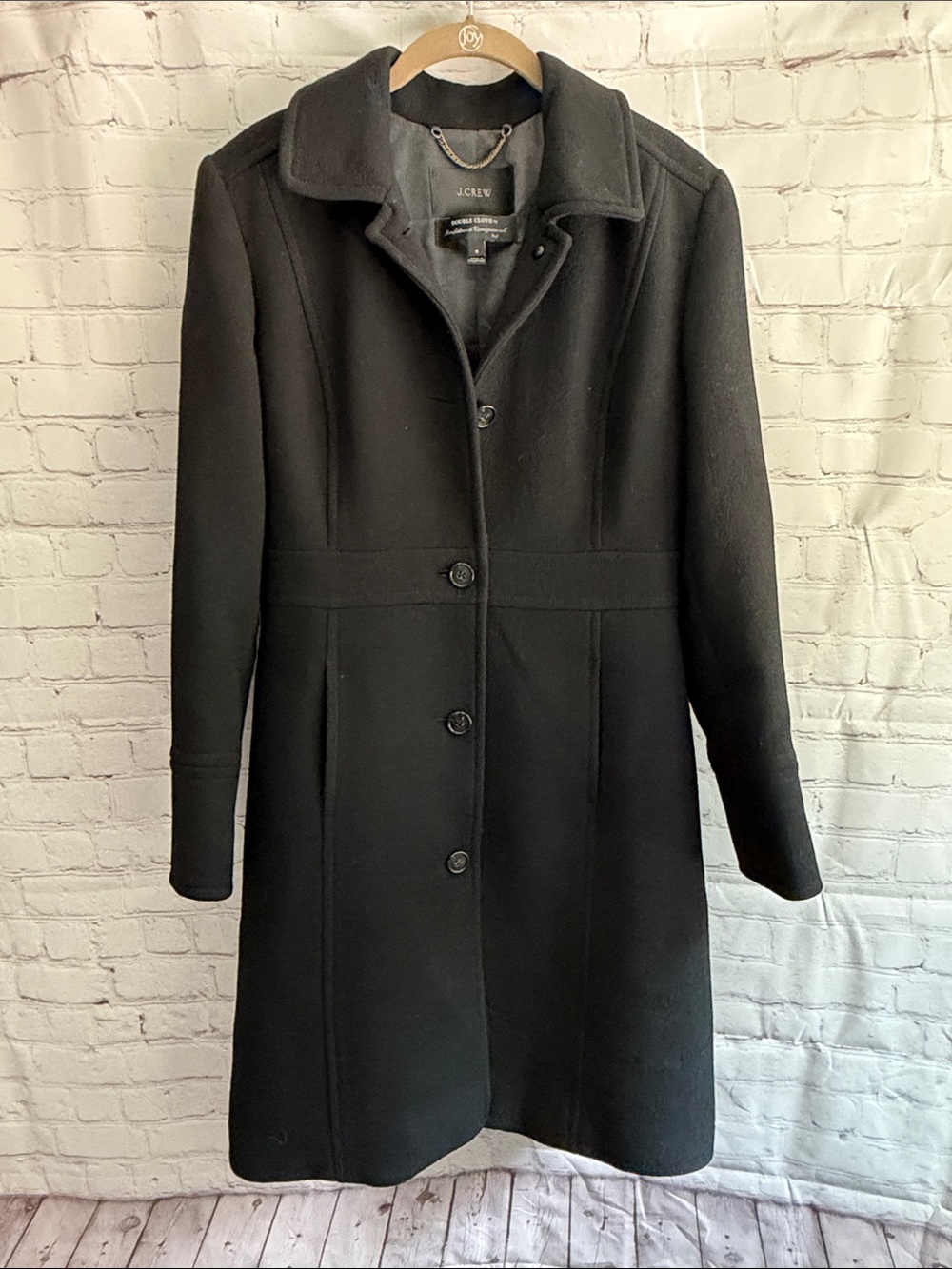 J. Crew Black Lady Day Single-Breasted Wool Blend Coat Woman’s Size 8